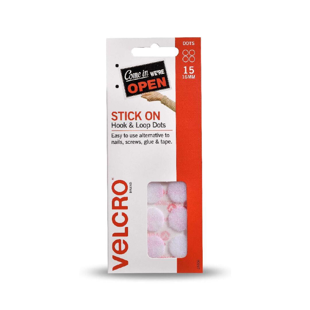 VELCRO® Brand Stick On For Fabrics 19mm x 60cm White or Black Tape 