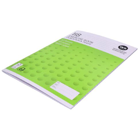 WS Exercise Book 1I8 9mm Ruled 32 Leaf Green