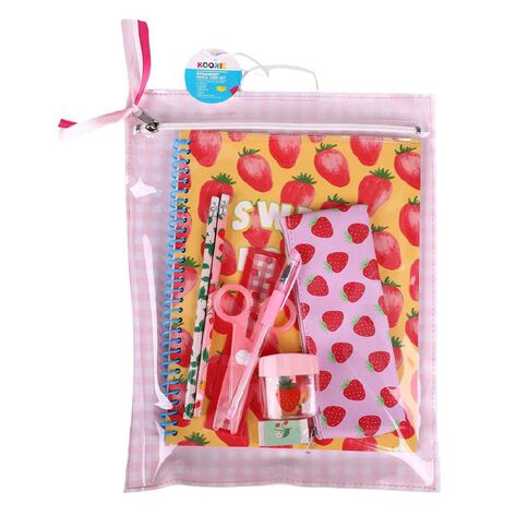 Kookie Strawberry Pencil Case Set