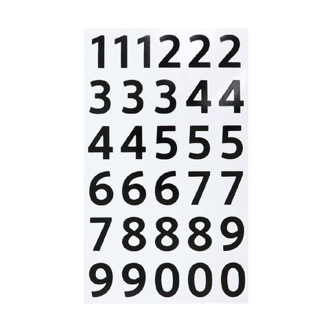 Uniti Numbers Black 1 Sheet