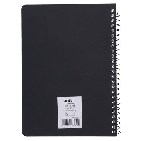 Uniti Stationery Rose A5 Notebook Black