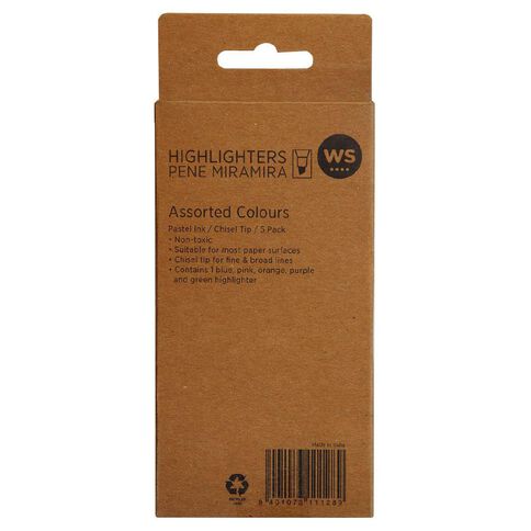 WS Highlighter Slim Pastel Assorted 5 Pack