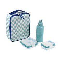 Living & Co Lunch Bag Set Check 4 Piece