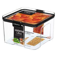 Sistema Ultra Tritan Canister Square Black 1.4L