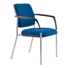 Buro Lindis Chair Navy with Arms Reflective Silver