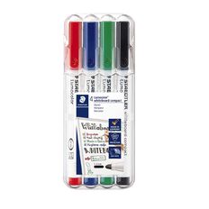 Staedtler Lumocolor Whiteboard Compact Marker Wallet of 4 - Asst Colours