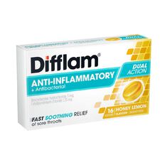 Difflam Dual Action Honey And Lemon Lozenges