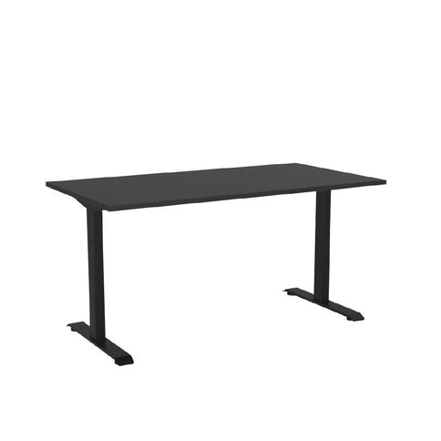 Knights Haven Fixed Single Sided Desk Frame with Black Top
