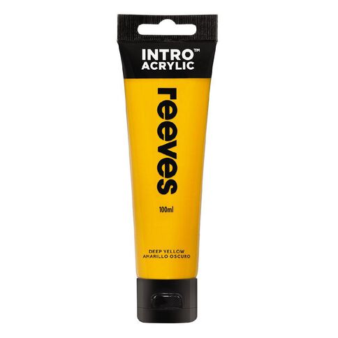 Reeves Intro Acrylic Paint Deep Yellow 100ml