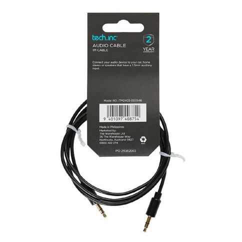 Tech.Inc 3.5mm Aux Cable 1m Black