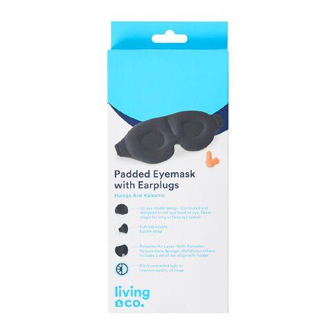 Living & Co Padded Eyemask with Earplugs Black