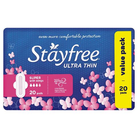 Stayfree Super Ultra Thin Pads with Wings 20 Pack