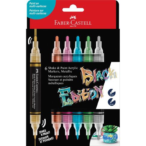 Faber-Castell BE Shake&Paint Acrylic Marker Metallic Box of 6