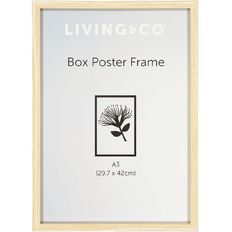 Living & Co Frame Box Poster Oak Wood Brown Mid A3