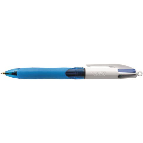 Bic 4 Colour Pen with Grip Fine or Medium Multi-Coloured 2 Pack