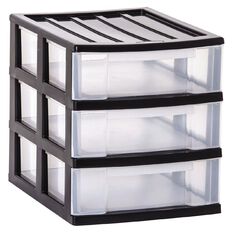 Taurus Storage Drawers A4 Charcoal 3 Tier