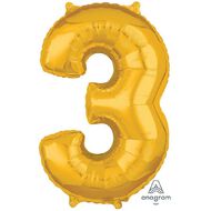 Amscan Mid-Size Shape Gold Numeral 3