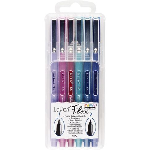 MARVY Le Pen Flex Art Markers Jewel 6 Pack
