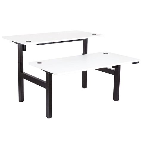 Emerge HA SM Back to Back W1800 x 800 Black Legs White Top