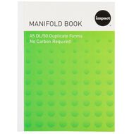 WS Manifold Book Feint Ruled Duplicate Green Mid A5