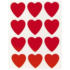 Quik Stik Labels Hearts Red