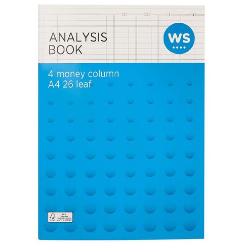 WS Analysis Book Limp 4 Column A4