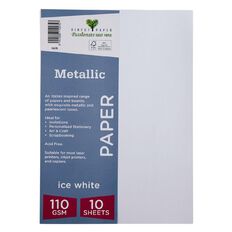 Direct Paper Metallic 110gsm 10 Pack Ice White A4