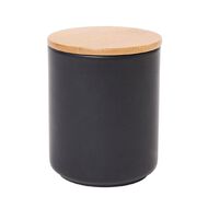 Living & Co Ceramic Canister with Bamboo Lid Black 13cm