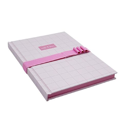 Uniti Clubhouse Notebook With Elastic Pen Holder Pink Light