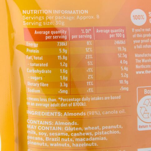 Market Kitchen Roasted Almonds 250g