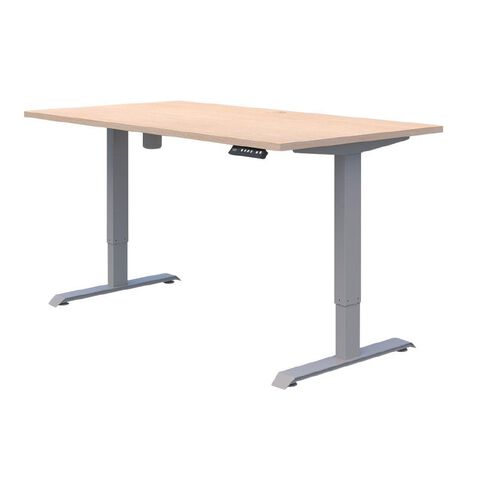 Accent Quick Ship Electric Desk Silver/Classic Oak 1800 x 800