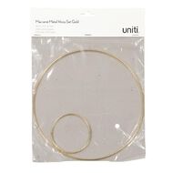 Uniti Macrame Hoop Set Gold