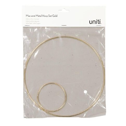 Uniti Macrame Hoop Set Gold