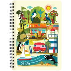 Collins 2026 Diary Week To View Kiwi Vibe Multi-Coloured A5