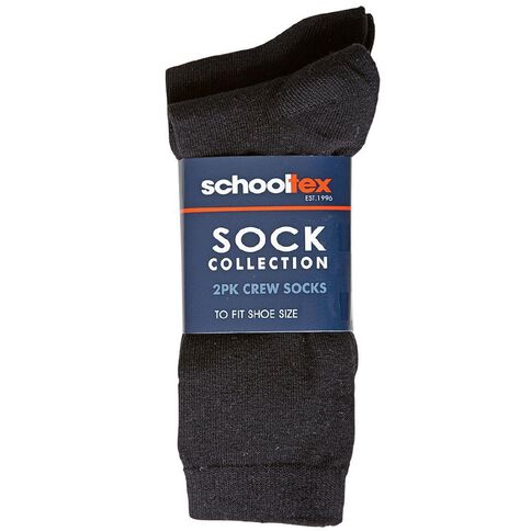 Schooltex Plain Crew Socks 2 Pack