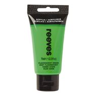Reeves Fine Acrylic Paint Fluorescent Green 75ml