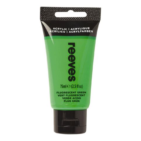 Reeves Fine Acrylic Paint Fluorescent Green 75ml