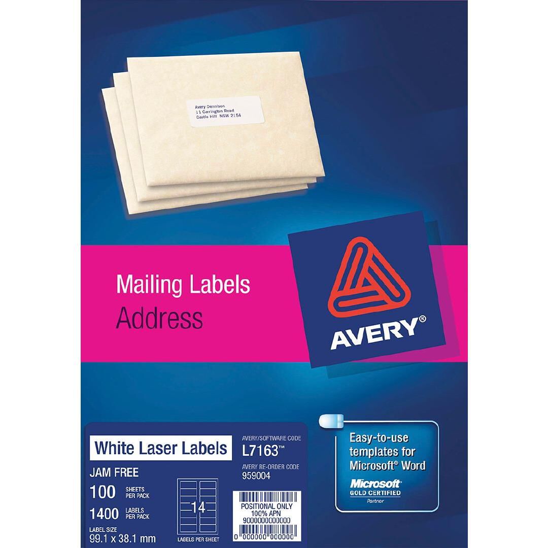 AVERY TEMPLATE L7163 PDF