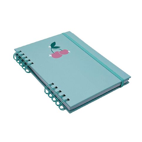 Uniti Clubhouse Hardcover Notebook With Tabs Cherry Green Light