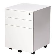 Firstline 3 Drawer Metal Mobile Satin White