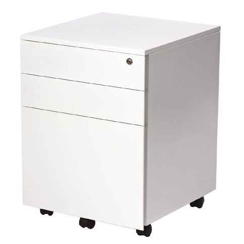 Firstline 3 Drawer Metal Mobile Satin White