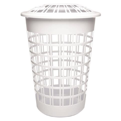 Living & Co Laundry Hamper with Lid White 64L