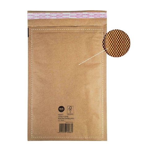 WS Kraft Honeycomb Mailing Envelopes 10in x 14in 70gsm