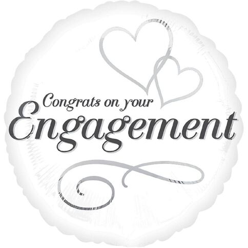 Anagram Two Hearts Engagement Foil Balloon Standard 17in