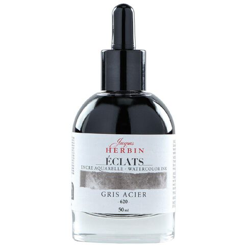 Jacques Herbin Eclats Watercolour Ink 620 Steel Grey 50ml