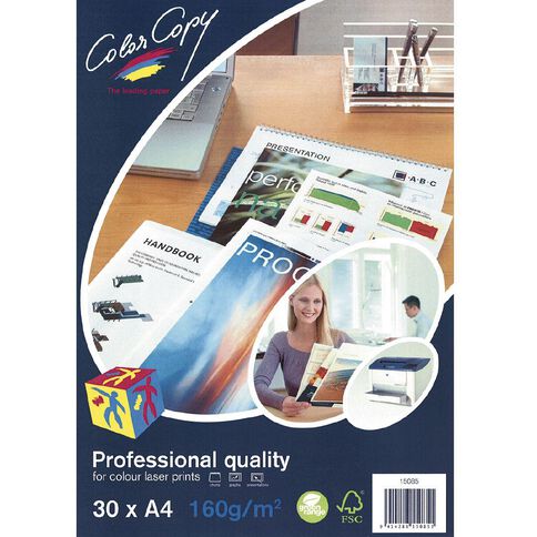 Color Copy Digital Laser Paper 160gsm A4 White 30 Pack