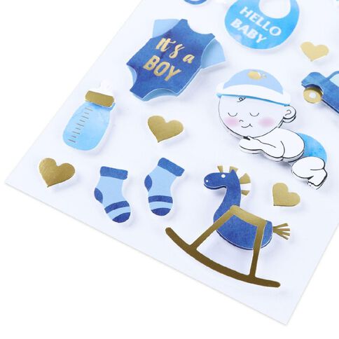 Uniti Dimensional Stickers Baby Boy