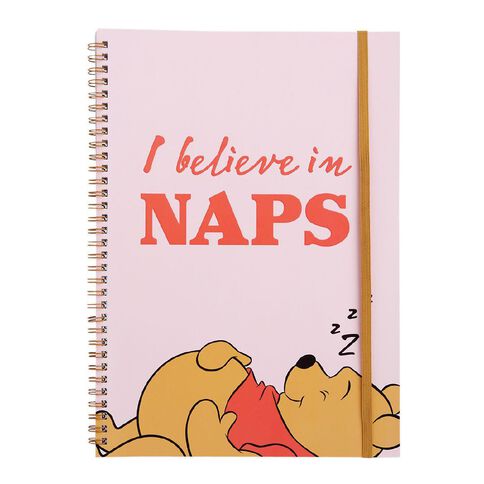Disney Winnie the Pooh Softcover Notebook Naps Pink Light A4