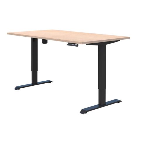 Accent Quick Ship Electric Desk Black/Refined Oak 1800 x 800
