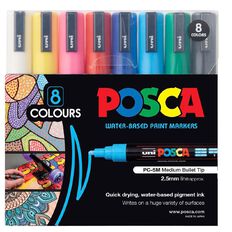 Uni POSCA Colours 8 Pack Assorted